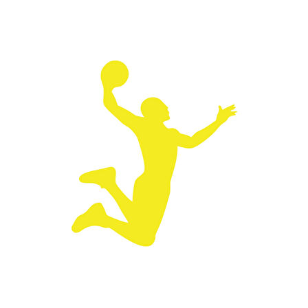 Basketbol Silüet Araba Sticker 17x17 Cm Sarı
