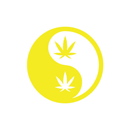 Ying Yang Araba Sticker 17x17 Cm Sarı