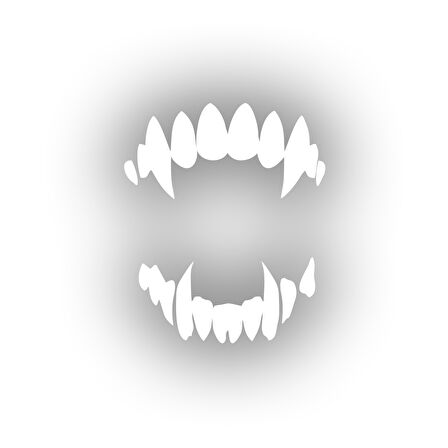 Vampir Diş Araba Sticer 17x17 Cm Beyaz