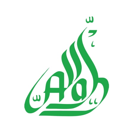 Allah Araba Sticker 17x17 Cm Yeşil