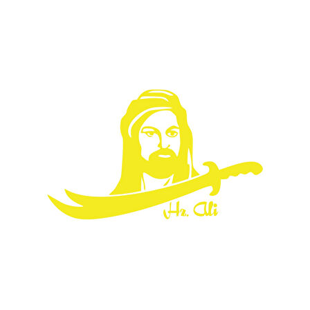 Zülfikar Hz Ali Araba Sticker 17x17 Cm Sarı