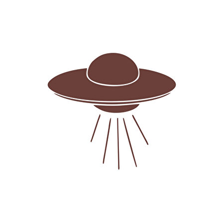 Ufo Araba Sticker 17x17 Cm Kahverengi