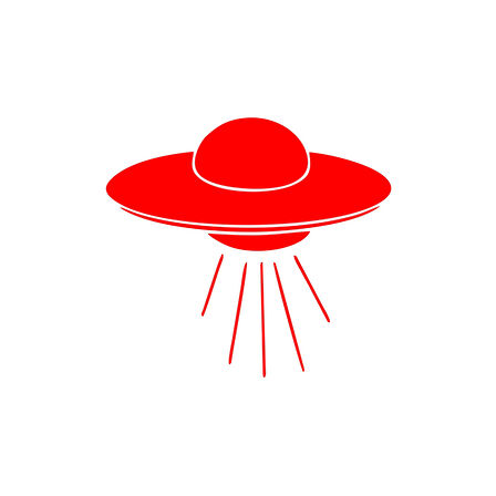 Ufo Araba Sticker 17x17 Cm Kırmızı