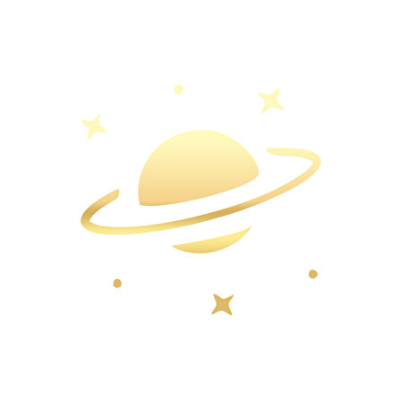 Saturn Araba Sticker 17x17 Cm Gold