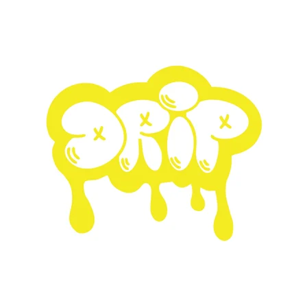 Graffiti Drip Araba Sticker 17x17 Cm Sarı