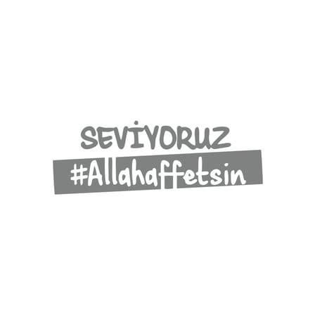 Seviyoruz Allah Affetsin Araba Sticker 17x17 Cm Gri