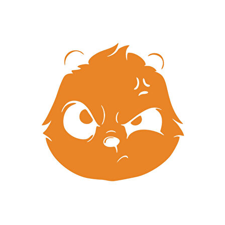 Kızgın Panda Araba Sticker 17x17 Cm Turuncu