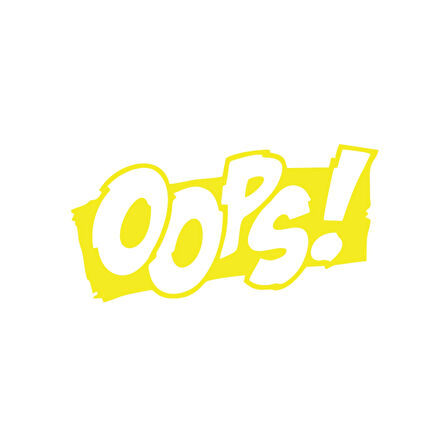 Oops Araba Sticker 17x17 Cm Sarı