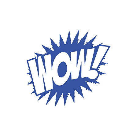 Wow Araba Sticker 17x17 Cm Mavi