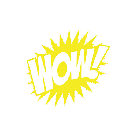Wow Araba Sticker 17x17 Cm Sarı