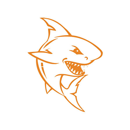 Köpek Balığı Araba Sticker 17x17 Cm Turuncu