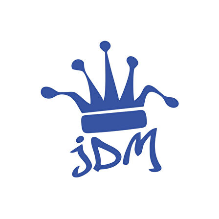 JDM Kral Tacı Araba Sticker 17x17 Cm Mavi