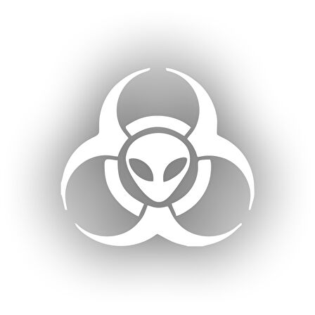 Biyolojik Uzaylı Tehlike Araba Sticker 17x17 Cm Beyaz