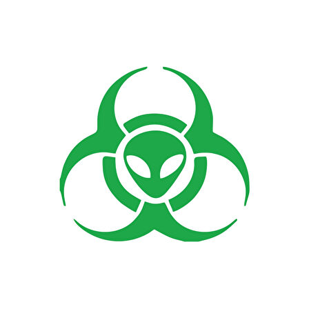 Biyolojik Uzaylı Tehlike Araba Sticker 17x17 Cm Yeşil