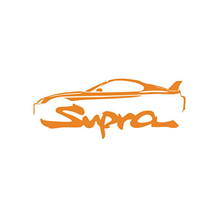 Supra Araba Sticker 17x17 Cm Turuncu