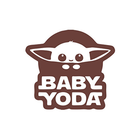 Baby Yoda Araba Stickeri 17x17 Cm Kahverengi