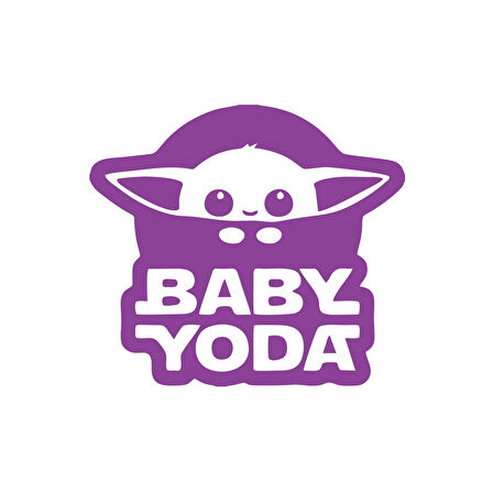 Baby Yoda Araba Stickeri 17x17 Cm Mor
