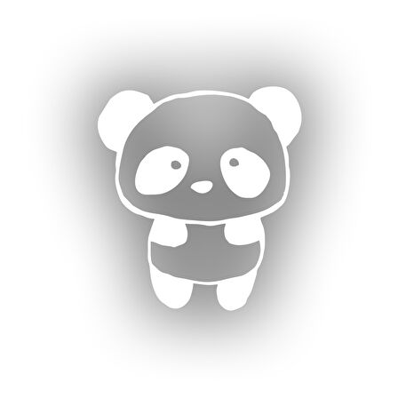 Sevimli Panda Araba Sticker 17x17 Cm Beyaz