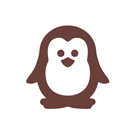 Sevimli Penguen Araba Sticker 17x17 Cm Kahverengi