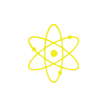 Atom Araba Sticker 17x17 Cm Sarı