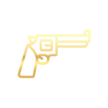 Pistol Araba Sticker 17x17 Cm Gold