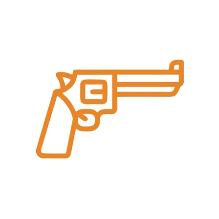 Pistol Araba Sticker 17x17 Cm Turuncu