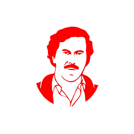 Pablo Escobar Silüet Araba Sticker 17x17 Cm Kırmızı