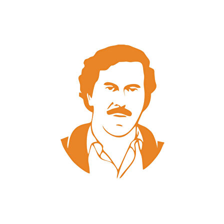 Pablo Escobar Silüet Araba Sticker 17x17 Cm Turuncu