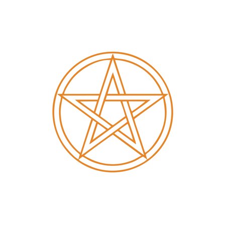 Pentagram Araba Sticker 17x17 Cm Turuncu