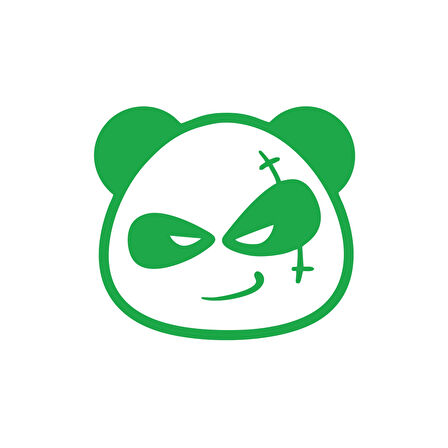 Serseri Panda Araba Sticker 17x17 Cm Yeşil