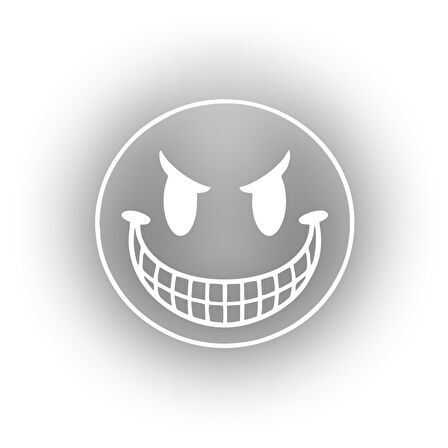 Gülen Surat Araba Sticker 17x17 Cm Beyaz