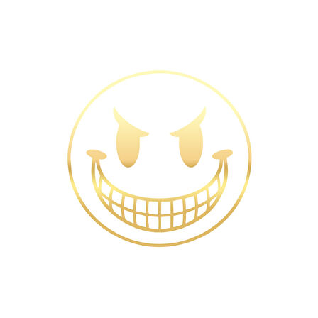 Gülen Surat Araba Sticker 17x17 Cm Gold