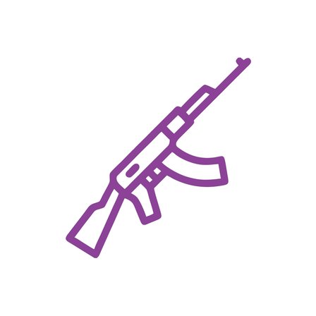 AK47 Araba Sticker 17x17 Cm Mor