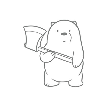 Balta Tutan Ayı Araba Sticker 17x17 Cm Gri