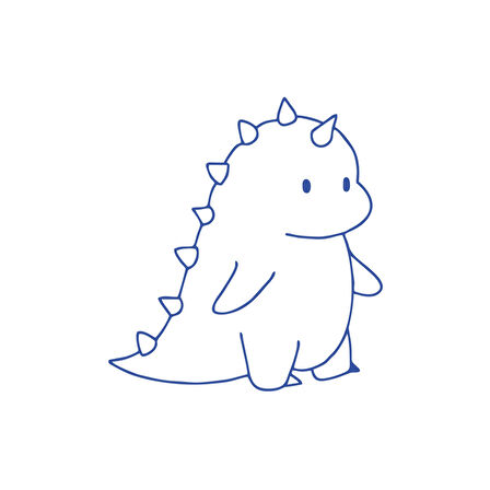 Sevimli Dino Araba Sticker 17x17 Cm Mavi