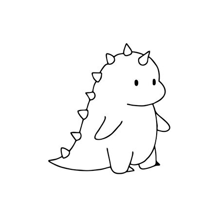 Sevimli Dino Araba Sticker 17x17 Cm Siyah