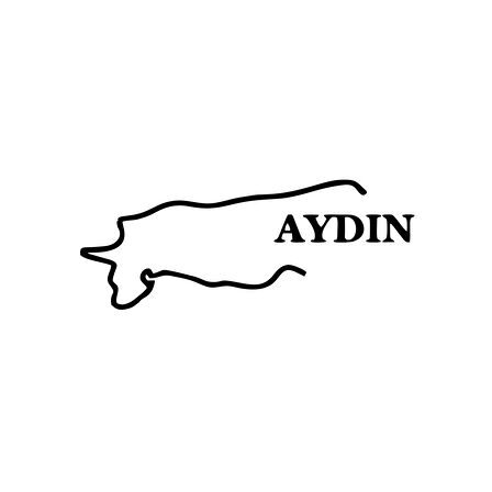 Aydın Harita Araba Sticker 17x17 Cm Siyah