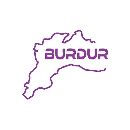 Burdur Harita Araba Sticker 17x17 Cm Mor