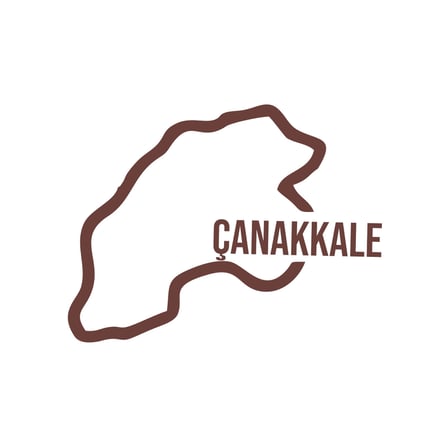 Çanakkale Harita Araba Sticker 17x17 Cm Kahverengi