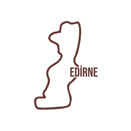 Edirne Harita Araba Sticker 17x17 Cm Kahverengi