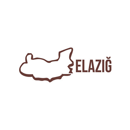 Elazığ Harita Araba Sticker 17x17 Cm Kahverengi