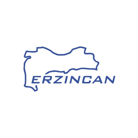 Erzincan Harita Araba Sticker 17x17 Cm Mavi
