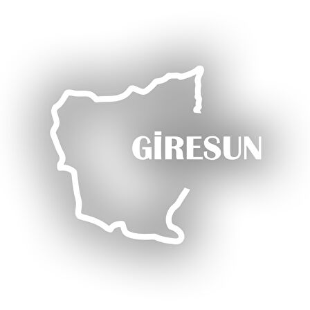 Giresun Harita Araba Sticker 17x17 Cm Beyaz