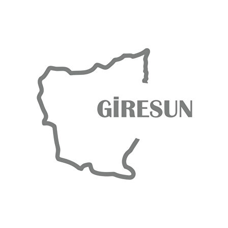 Giresun Harita Araba Sticker 17x17 Cm Gri
