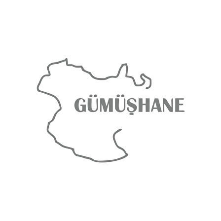 Gümüşhane Harita Araba Sticker 17x17 Cm Gri