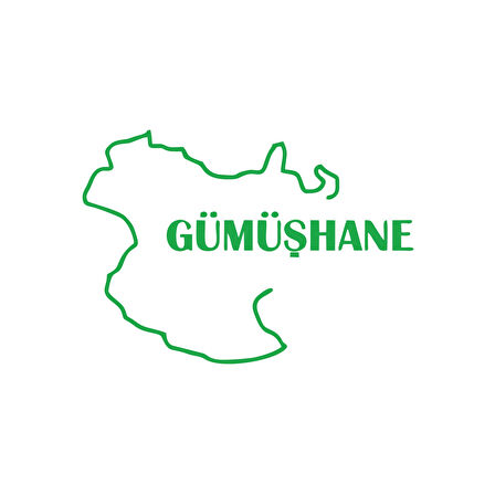 Gümüşhane Harita Araba Sticker 17x17 Cm Yeşil