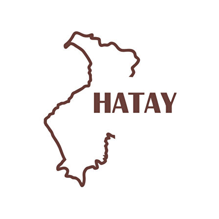Hatay Harita Araba Sticker 17x17 Cm Kahverengi