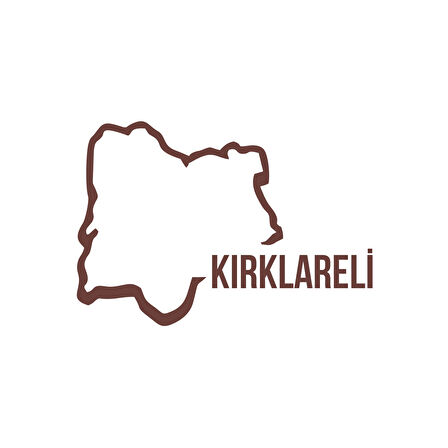 Kırklareli Harita Araba Sticker 17x17 Cm Kahverengi