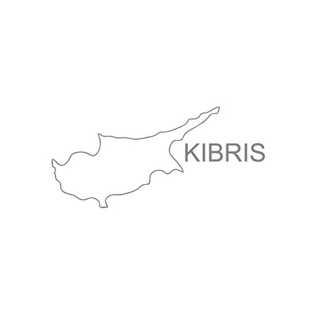 Kıbrıs Harita Araba Sticker 17x17 Cm Gri