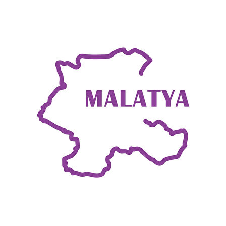 Malatya Harita Araba Sticker 17x17 Cm Mor